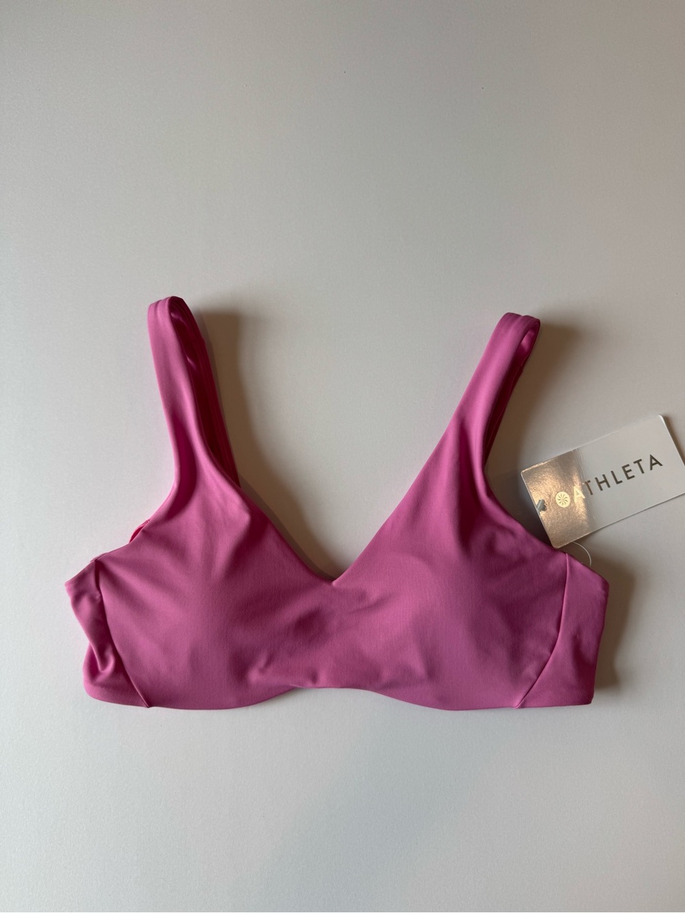 Athleta Hot Pink V-Neck Sports Bralette